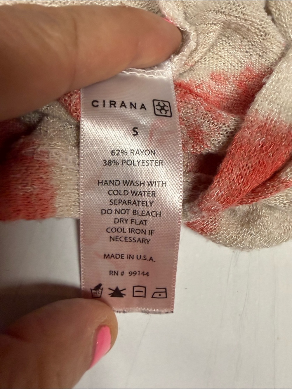 Cirana Coral Tie-Dye Short Sleeve Top Small - Picture 9 of 9